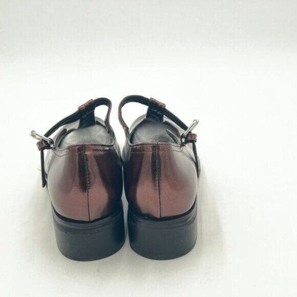 YDN Brown Dressy T Strap Pumps Square Closed Toe Mary Jane Block Low Heels Shoes - Picture 4 of 6